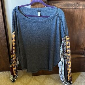 We the free thermal gray blouse